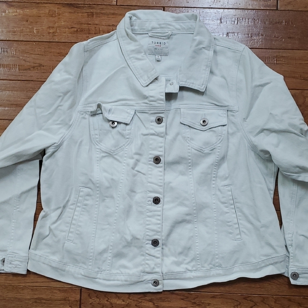 Torrid Women's White Denim Jacket